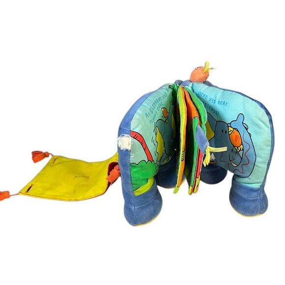 Jellycat Jelly Kitten Book Plush Elephant Book Bells on Feet Button Closure - Picture 14 of 16